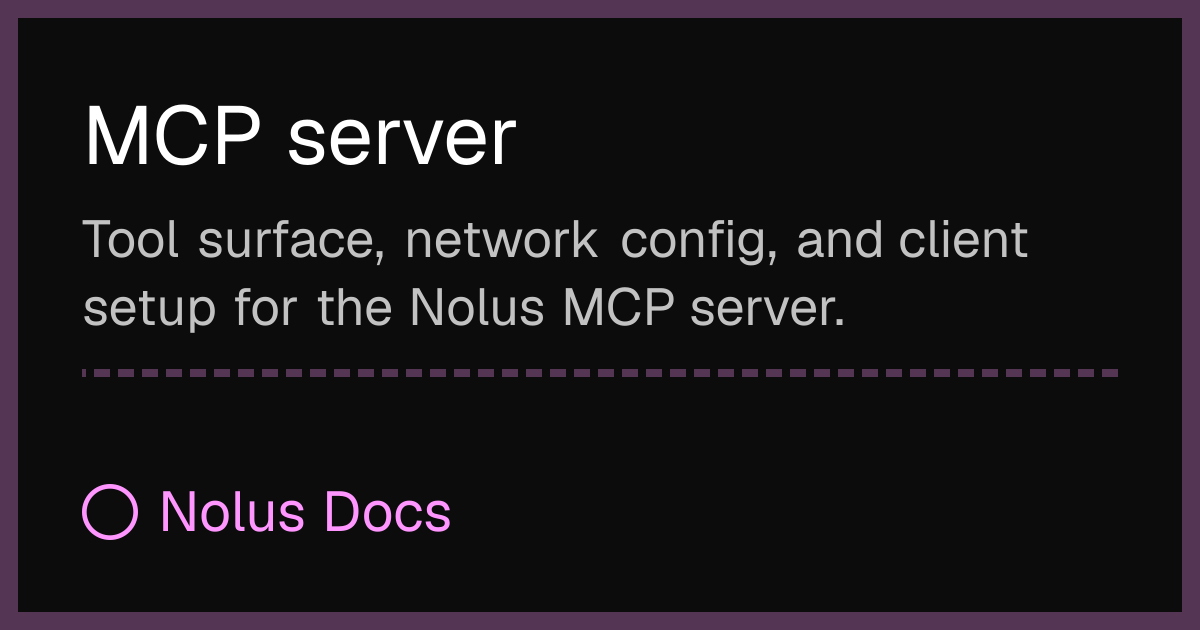 MCP server - Nolus Docs