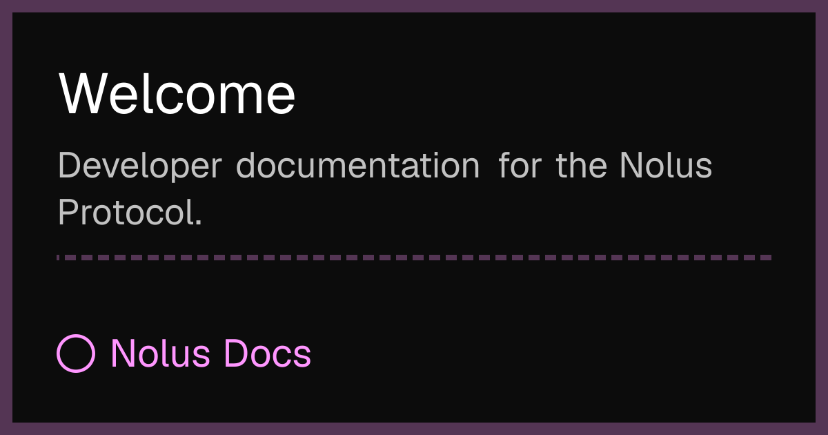 Welcome - Nolus Docs